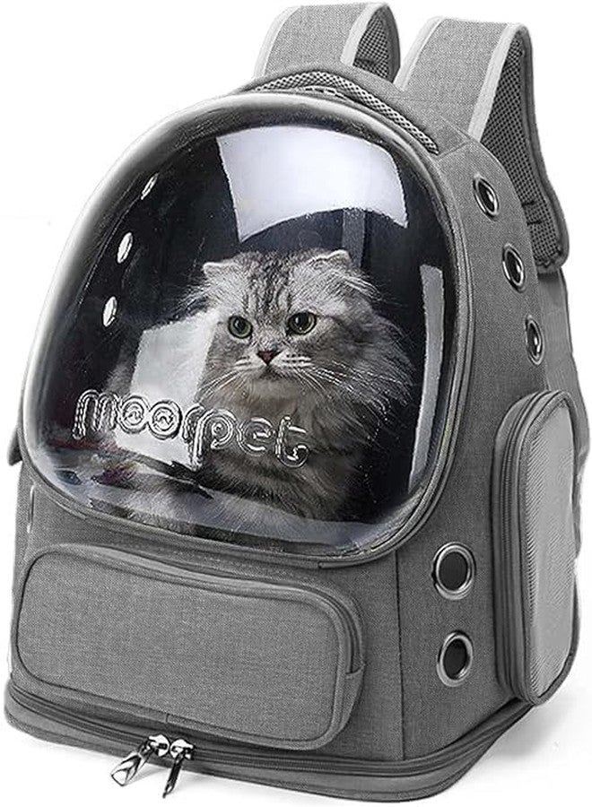 EVVIX Dog Carriers, Pet Backpack Breathable Cat Bag Portable Cat Carrier Outdoor Travel Transparent Space Pet Backpack Bag for Pet Carrier (Grey) - Image 1